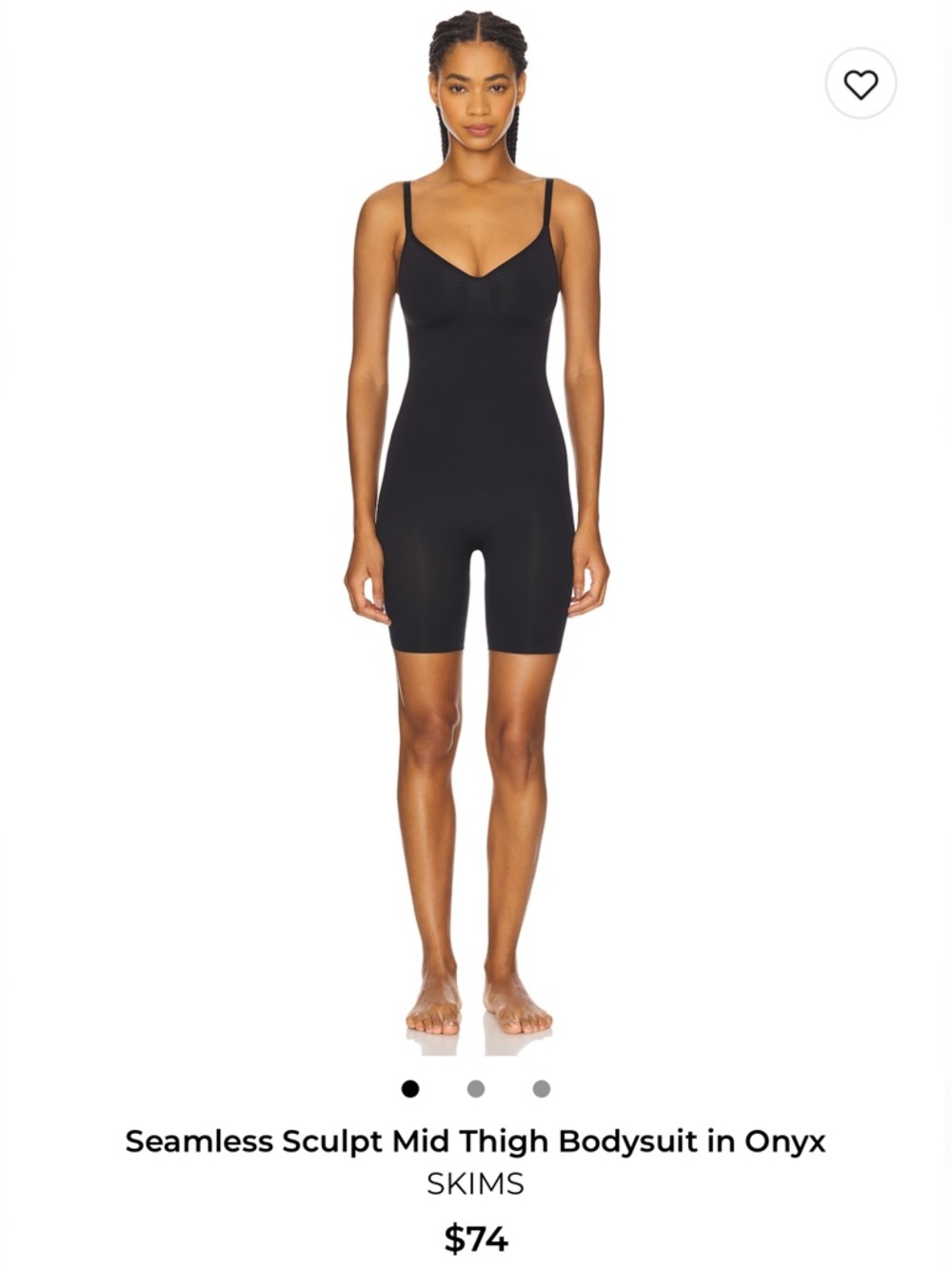 SKIMS Seamless Sculpt Mid-Thigh Bodysuit in Black